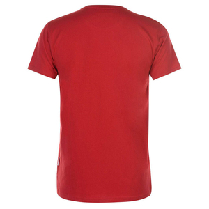 Mens <b>Red</b> O Neck Short Sleeve T <b>Shirt</b> Regular Fit Casual Solid Color Knitted Blank Basic Tee Comfortable Everyday Summer Wear - Product Image 1