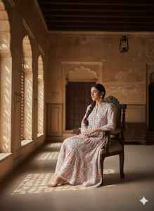 Kaftan long midi en coton rose à imprimé floral numérique, style bohème étagé, coupe trapèze, écologique, pour femme, mode ethnique indienne festive - Product Image 2