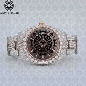 Charm_Jewells Montre à quartz analogique ronde de luxe avec bracelet en acier inoxydable et lunette en diamant pour femme, 38 mm - Product Image 4