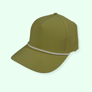 Laser Cut Holes Cycling Golf <b>Hat</b> Canvas Fashion OEM ODM with Front Rope Baseball Outdoor 5 Panel Custom Logo Sports Wholesale - Product Image 1