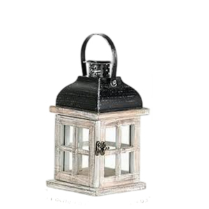 Rustic Wood Lighthouse Candle <b>Lanterns</b> <b>Set</b> Of 2 Distressed Whitewashed Farmhouse Style Wooden & Glass Hurricane Holders For Sale - Product Image 6