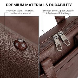 Maletín de Cuero Genuino Zolo para Hombre, Cierre Clásico con Solapa, Bolso de Negocios Suave, Diseño Duradero, Color Marrón, Poliéster, Lujoso, Grande - Product Image 3