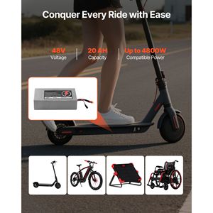 <b>48V</b> Electric Scooter <b>Battery</b> 20Ah Electric Bike Lithium Ion <b>Battery</b> Pack 30A BMS Charger T Plug Expansion Cable 500+ Cycles - Product Image 2