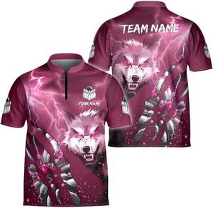 Custom Quick Dry 100% Polyester <b>Bowling</b> Polo T-shirt Sublimation Polo Shirts for Men - Product Image 6
