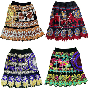 กระโปรงผ้าฝ้ายผสมโพลีเอสเตอร์สั่งทำขายส่ง สไตล์ชนเผ่าไมโครนีเซีย ปักลายสำหรับผู้หญิง - Product Image 2