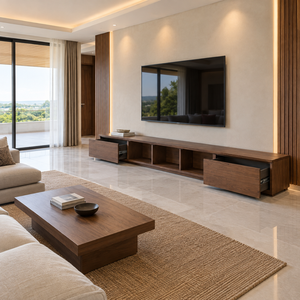 Aparador de Madera de Teca Sólida, Mueble para TV, Mesa Consola Moderna con Almacenamiento, Mueble de Salón con Cajones para Hotel, Hogar e Interiores - Product Image 5
