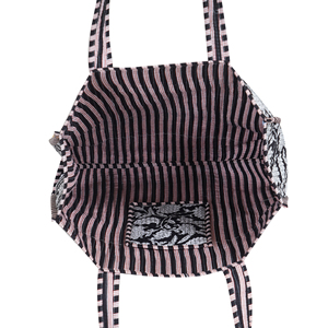 Handmade Quilted Cotton Tote <b>Bag</b> Black White Floral Block Print Reversible Open Washable Shoulder Shopping Grocery <b>Bag</b> for Women - Product Image 4