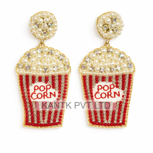 Boucles d'oreilles de mariée faites à la main en perles de rocaille, bijoux fantaisie mignons pour mariage, cadeau idéal - Product Image 5