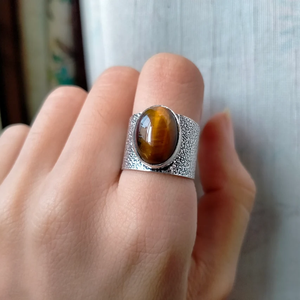 Natural Tiger Eye Stone <b>Ring</b> Handmade <b>925</b> Sterling <b>Silver</b> Gemstone <b>Ring</b> Jewelry For Her - Product Image 4