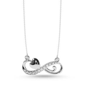 Collier pendentif cœur infini en argent 925 plaqué or, avec diamant de laboratoire, bijoux de luxe, cadeau pour un anniversaire de mariage - Product Image 4