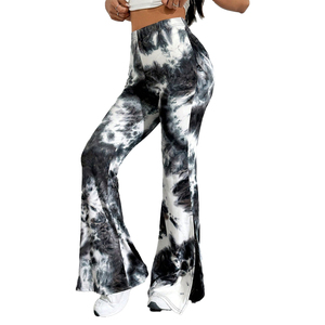 Pantalon de yoga évasé taille haute pour femme, imprimé vache, extensible, coupe bootcut, tendance, pour l'entraînement - Product Image 5