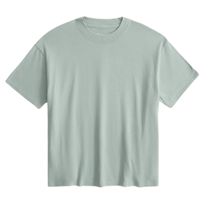 T-shirt à manches courtes pour homme, vert olive, coupe classique, jersey de coton, décontracté, col rond, couleur unie - Product Image 3