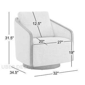 Fauteuil d'appoint Lunera au design moderne et minimaliste pour les intérieurs de salon ou de chambre à coucher 1000g Uber Decor - Product Image 1