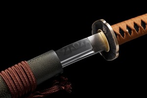 Espada Katana Hecha a Mano de Acero al Carbono de 60 cm con Mango de Madera y Funda, Hoja Recta de Grado Industrial OEM - Product Image 3