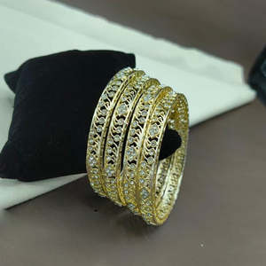 Gold Plated Austrian Stone <b>Bangles</b> <b>Set</b>-Fashion Jewelry - Product Image 1