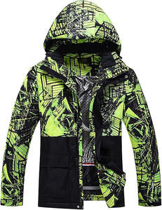 Chaqueta de Esquí con Capucha para Hombre, Talla Grande, Estampada, Térmica, Impermeable, Cortavientos, para Deportes de Invierno al Aire Libre, Abrigo de Snowboard Cálido y Transpirable - Product Image 1