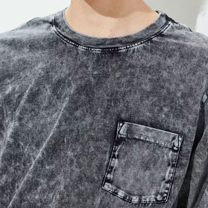 Camiseta de Manga Larga con Cuello Redondo, 100% Algodón Orgánico, Gruesa, Elástica, Transpirable, Antiarrugas, Estilo Urbano, Talla Grande para Hombre - Product Image 4