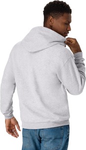 Sweat-shirt à capuche zippé gris pour homme, coupe classique, décontracté, pour l'automne, couleur unie, matière French Terry - Product Image 3