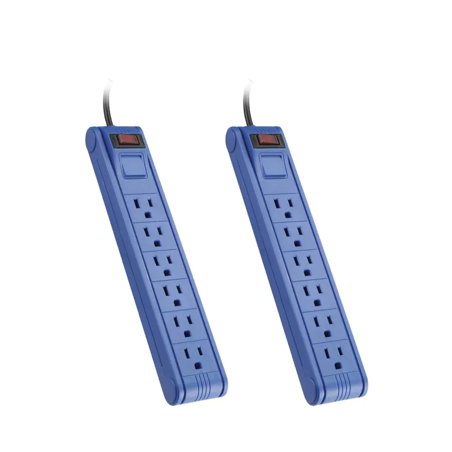 Power strip extension cord 6 outlets surge protector 10A