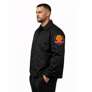 Veste de basketball personnalisée pour homme en tissu Dobby 100% coton, logo sérigraphié, coupe ample, légère, respirante, style urbain - Product Image 3