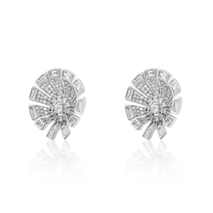 Pendientes de Diamantes Naturales Redondos Tipo Baguette, 2.01 Cttw, Plata de Ley 925, Color G-H, Engaste de Garras, Joyería de Moda para Bodas, Venta al Por Mayor - Product Image 2