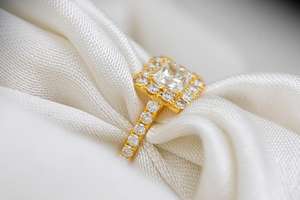 Bagues de fiançailles et de mariage pour femmes en or massif 10k 14k 18k avec diamant VS1 cultivé en laboratoire, taille princesse, halo rond, bijoux - Product Image 4