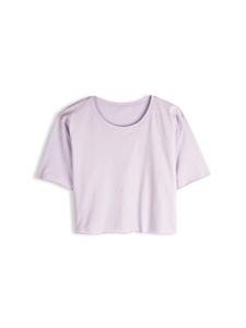 Camiseta Corta de Algodón 100% para Mujer, con Borde Crudo, Manga Corta, Estilo Básico, Marca Privada, OEM, Ropa Personalizada para Mujer - Product Image 4