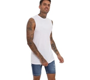 T-shirt sans manches de haute qualité pour homme, style hip-hop, coupe décontractée, épaules tombantes, respirant, séchage rapide, écologique, 100% coton - Product Image 6
