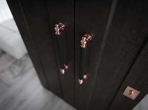 KELLTON Luxury Vintage <b>Black</b> & Rose Gold Square Durable Long Cabinet Pull <b>Handle</b> Decorative Wardrobe Door Furniture Hardware - Product Image 2