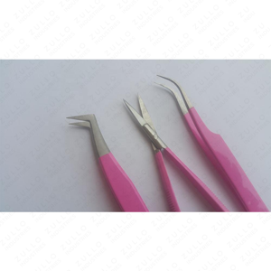 Ensemble de pinces à cils et ciseaux à ressort personnalisés de qualité supérieure avec étui en cuir PU pour des outils de toilettage précis des sourcils - Product Image 2