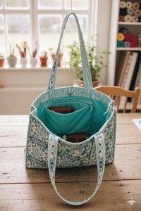 Advik Womens Eco Cotton <b>Tote</b> <b>Bag</b> with <b>Pockets</b> 280G Hand Block Digital Print Customized Designs for Daily/Travel/Beach Use - Product Image 3
