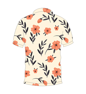 Polo à imprimé floral orange crème pour hommes, décontracté, à manches courtes, tendance, pour l'été - Product Image 2