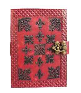 Journal en cuir avec serrure métallique |   Carnet d'écriture rechargeable |   Carnet vierge pour le croquis en voyage et comme cadeau de bureau - Product Image 2