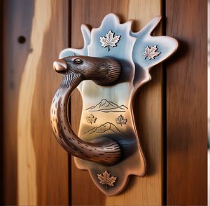 Battant de porte en forme d'ancre à thème nautique avec texture de corde réaliste, finition bronze, disponible à prix de gros. - Product Image 4