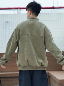 Sweat-shirt unisexe à col montant zippé, coupe classique, épais, style streetwear décontracté, pour l'hiver, avec broderie et impression numérique - Product Image 4