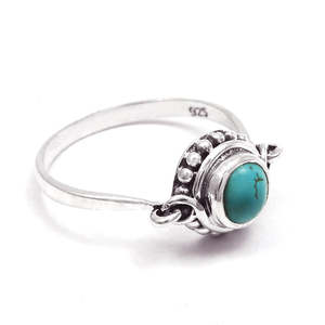 Natural Green <b>Turquoise</b> Gemstone <b>Ring</b> Crafted From Solid 925 Sterling Silver Handmade Wedding & Party Jewelry In Bohemian Style - Product Image 1