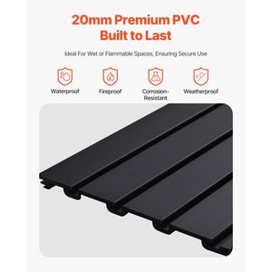 Pannelli di Stoccaggio in PVC a Doghe 8 X 4 Piedi, Design Modulare Nero, Facile Installazione, Regolabili - Product Image 3