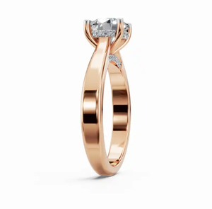 Anillo de Diamantes Clásico en Oro de 9kt, 14kt y 18kt, Banda Hecha a Mano por Diseñadores, Opciones en Oro Amarillo, Rosa y Blanco, Joyería de Aniversario - Product Image 2