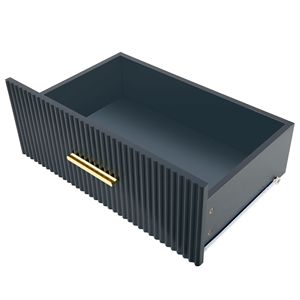 Credenza Moderna TREXM Giallo Ambra con Gambe in Metallo Dorato e Piano in Marmo, Ante in Vetro Temperato, Mobile Buffet in MDF - Product Image 3