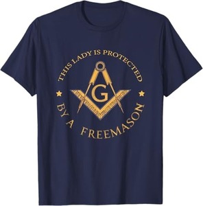 เสื้อยืดลายสี่เหลี่ยมและเข็มทิศ ฟรีเมสัน สำหรับภรรยาสมาชิกฟรีเมสัน นำเข้าจากต่างประเทศ แบบสวม - Product Image 1