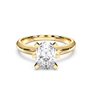 Anillo de compromiso solitario con diamante cultivado en laboratorio de corte ovalado de 2.00 quilates F-G/VS hecho en plata para mujer. - Product Image 3