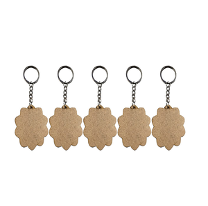 MDF Keychain Square Shape Eco-Friendly MDF Keyrings With Metal <b>Rings</b> For Home Keys - Product Image 5