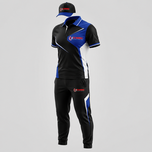 Conjunto Deportivo Fly Humble para Hombre, Negro y Dorado, Camiseta Polo de Manga Corta, Pantalones y Gorra, Transpirable, de Secado Rápido, con Estampado por Sublimación - Product Image 6