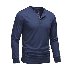 T-shirt à manches longues en coton personnalisé avec logo, col rond, lourd, confortable et doux pour homme - Product Image 2