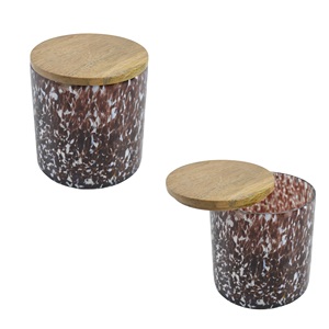Set of Two Wax Storage <b>Jar</b> Best for Home <b>Decorative</b> Design With Freshly Multiple Colored Finishing Design Wax Container - Product Image 5