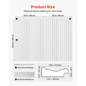 Kit de moulures murales pour la maison, panneaux de lambris en polystyrène légers et peignables, faciles à installer, pour moulures décoratives larges et étroites - Product Image 2