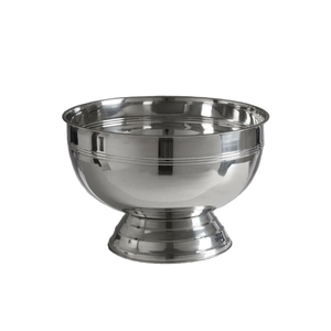 Aluminum Wine Cooler Bowl Antique Silver <b>Footed</b> Champagne <b>Ice</b> Bucket Tub With Swan Handles For Wedding Party & Hotel Table Decor - Product Image 4