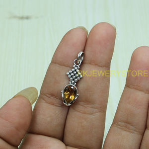 Colgante de Piedra Citrino Amarillo, Colgante de Plata de Ley 925, Diseño Hecho a Mano, Collar con Colgante, Joyería de Citrino, Regalo de Navidad para Ella - Product Image 4