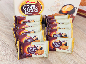 Nouveauté 2026 : Snacks Exotiques Libra Coffee, Biscuits Croustillants Sucrés à la Crème Braka Faible en Sucre, 210g, Sac Vietnam |   Échantillon gratuit - Product Image 1