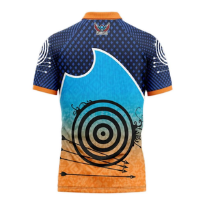Polo de tir à l'arc pour homme de haute qualité, manches courtes, imprimé par sublimation, respirant, coupe classique, design décontracté avec motif cible - Product Image 4
